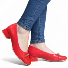 Sapato Feminino Salto Bloco Baixo Verniz e Textura Comfortflex 2495423-4 FAVOR CONFERIR A MEDIDA POR Nº NO ANUNCIO!