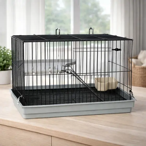 Gaiola grande com plataforma para coelho, chinchila e porquinho-da-índia | Envio rápido