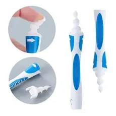 Limpador De Ouvido Espiral Reutilizável Com 16 Pontas De Silicone Removedor De Cera
