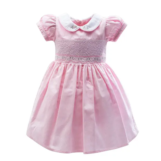 Vestido Infantil Menina Rosa Com Bordados Florais Festa Delicado Elegante Confortável Moda Infantil