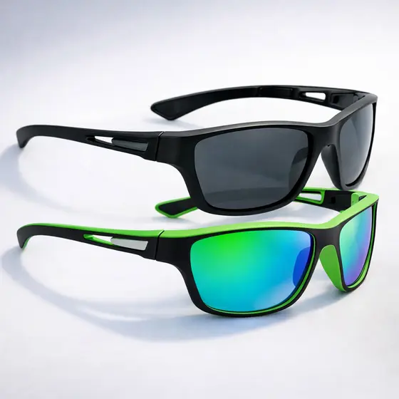Kit 2 Óculos Sol Esportivo Bike Pesca Lazer Preto/verde