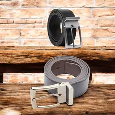 Kits 2 Cintos Social Masculino Sintético Dupla Face 4,0 Cm