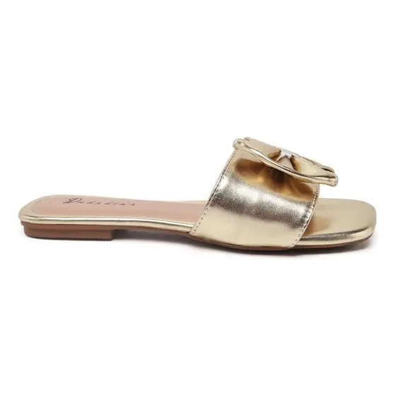 Sandália Rasteirinha Feminina Moda Casual Dourado