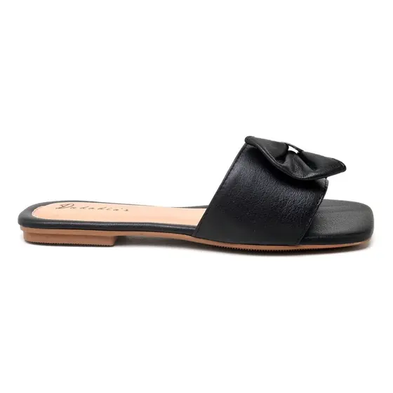 Sandália Rasteirinha Feminina Moda Casual Tira Grossa Preto