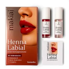 Henna Labial Makiaj Rosa e Vermelha 3ML Hidratante - Envio Imediato