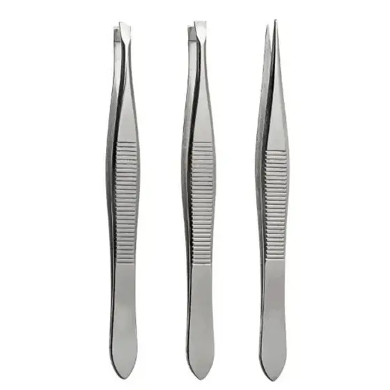 Kit 3 Pinças Para Designer De Sobrancelhas Design Sombrancelhas Pontas Diferentes