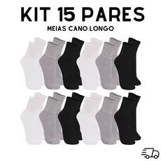 Kit Até 15 Pares de Meia Cano Alto