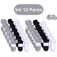 Kit 3 a 12 Pares De Meia Soquete Unissex