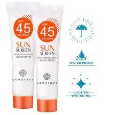 Protetor Solar Corporal Facial FPS 45+ Creme Solar Clareador Creme para a Pele Anti-envelhecimento 15g