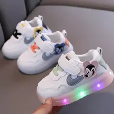 Tenis Led Luz PiscaInfantil Masculino Mickey/Homem Aranha