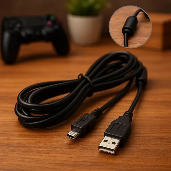 Cabo Carregador Controle PS4 1.8M USB V8 Para Playstation 4 Rápido e Compatível Manete videogame Pc