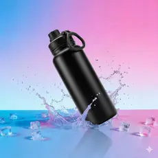 Garrafa térmica de água 600ml Aço inox Quente Frio Isolamento Térmico Academia Tampa Antivazamento
