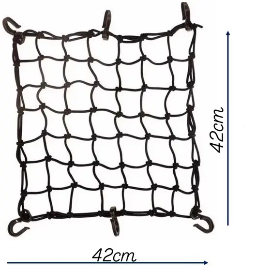 Redinha Elástica Aranha Capacete e Bagageiro de Moto  -  42x42cm PRETA