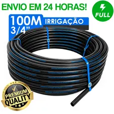 Mangueira Irrigação Gotejamento 3/4 Plástica Rolo Com 100 Metros SEM FUROS Reforçada Selo Azul