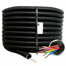 Conduite Corrugado Tubo Duto Eletroduto Resistente Com Guia 3/4", 1", 1.1/4 ou 1.1/2" 50m PEAD