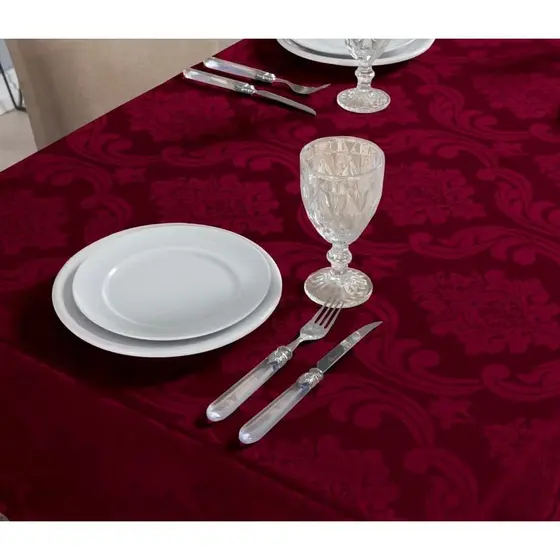 Toalha Mesa Jacquard 2,00x1,40 Retangular 6 Lugares - Decoração, Cozinha, Mesa Posta, Sala de Jantar