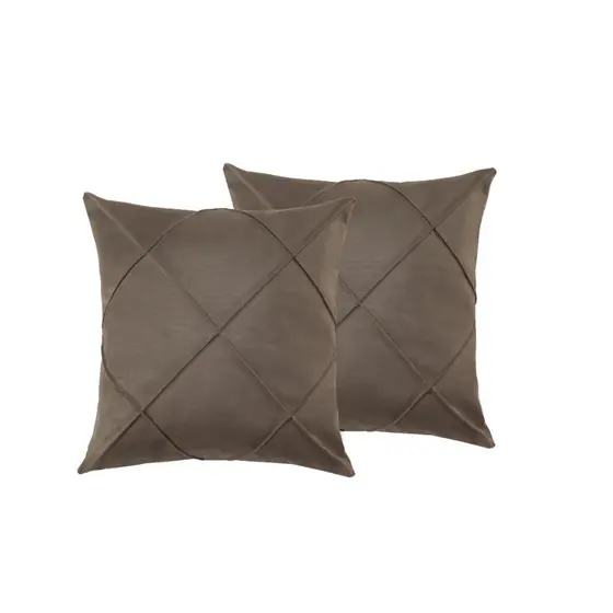 Kit c/2 Capa de Almofada Drapeadas 45x45cm em Tecido Suede - Decoração Cama, Sofá, Poltrona