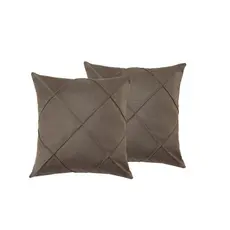 Kit c/2 Capa de Almofada Drapeadas 45x45cm em Tecido Suede - Decoração Cama, Sofá, Poltrona