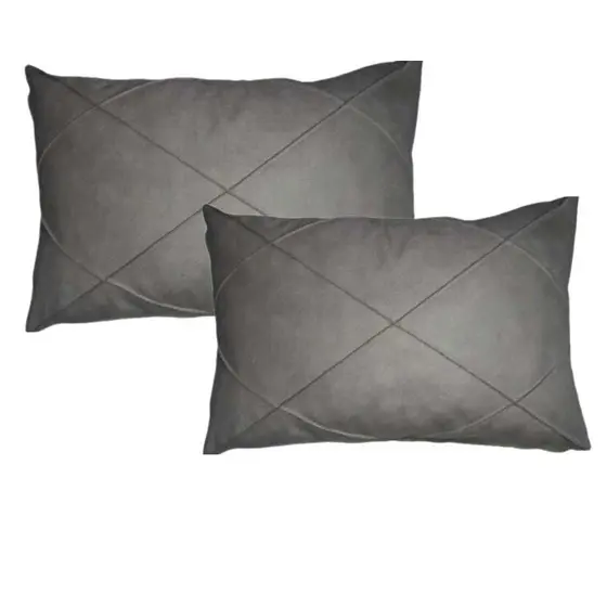 Kit c/ 2 Capas de Almofada Baguete 50x30cm - Decoração para Cama, Sofá, Poltrona/ Tecido em Suede