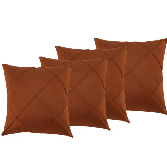 Kit c/4 Capa de Almofada IGUAIS 45x45cm em Tecido Suede - Decoração Cama, Sofá, Poltrona