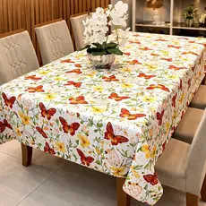 Toalha Mesa Estampada em Oxford 2,50x1,40 p/ 8 Lugares Decoração Cozinha, Mesa Posta Tecido Premium