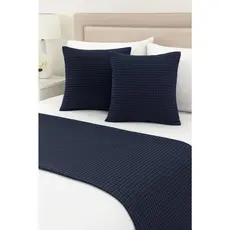 Kit Piquet 3 Peças King Peseira 2,55x45 + 2 Capa de Almofada 40x40cm - Decoração p/ Quarto Moderno