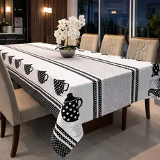 Toalha Mesa Estampada em Oxford 1,50x1,40 p/4 Lugares Decoração Cozinha, Mesa Posta Tecido Premium