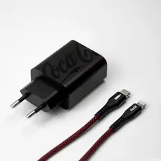 Kit de Carregamento Turbo MFi 30W Preto | Coca-Cola