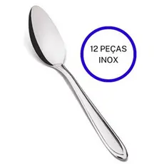 Kit 12 Colher De Sobremesa Cafe Chá Inox 13cm