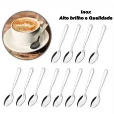 Jogo 12 Mini Colher Cafe Chá Inox 9cm