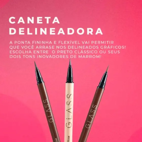 Caneta Delineadora Ponta Fina Alta Precisão Glass Ruby Rose HB524 - 0,6g