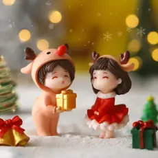 2/3 Casais De Natal Decoram Lindas Estátuas Em Mini Mesas Para Carros Domésticos , Artesanato , Enfeites De Mesa , Bonec