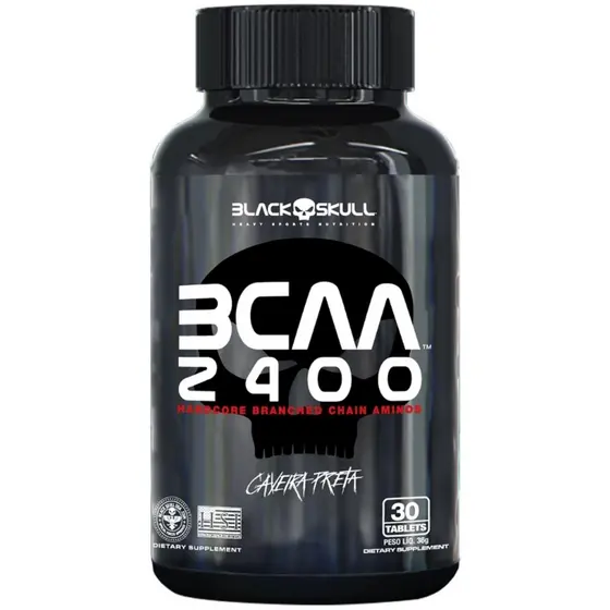BCAA 2400 Black Skull - 100 Tabs Aminoácidos Ramificado - Original