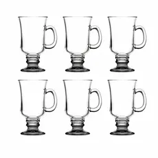 Kit 1 -2-4 ou 6 Taças de Vidro com Alça 120ml – Resistente e Elegante para Café Capuccino Chá