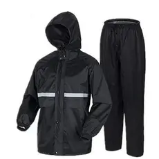 -Conjunto Capa De Chuva Roupa Para Motoqueiros Ciclistas  / Impermeável  Calça - Jaqueta  C/ Capuz  ( M / G /GG)