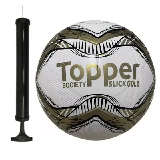 Kit Bola de Futebol Society Topper Original + bomba de encher