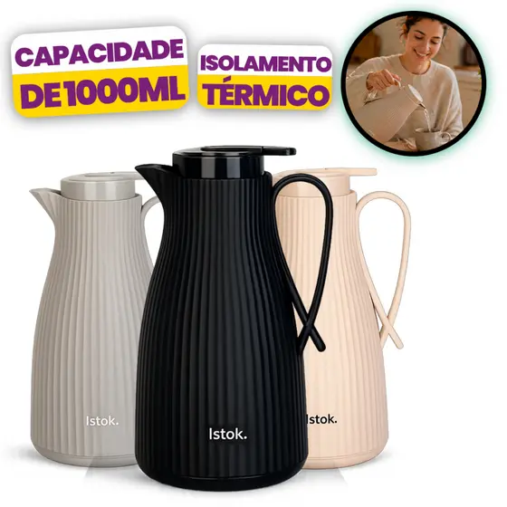 Garrafa Termica Charming - Café Chás bebidas quentes - Design moderno e Elegante - Varias Cores
