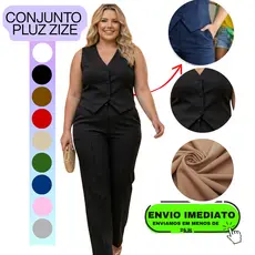 Calça e Colete Conjunto Feminino Alfaiataria botao e bolsos tamanhos do P ate G2