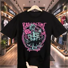 Camiseta Rick and Morty Back in Time 100% Algodão Fio 30.1 Camisa Premium Confortável Masculina Feminina