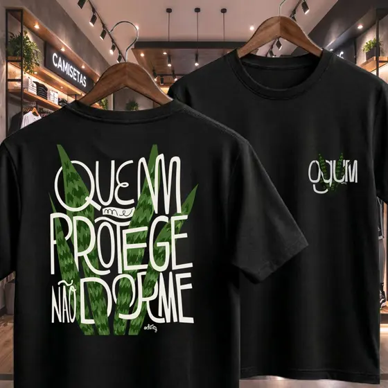 Camiseta Ogum Umbanda Frase 100% Algodão Fio 30.1 Premium Confortável Masculina Feminina