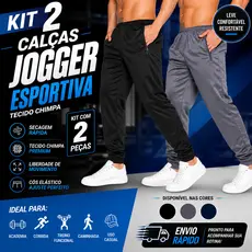 Kit 2 Calças Jogger Dry Fit Esportiva Academia Treino Tecido Chimpa Conforto e Estilo boa Para o Dia a Dia