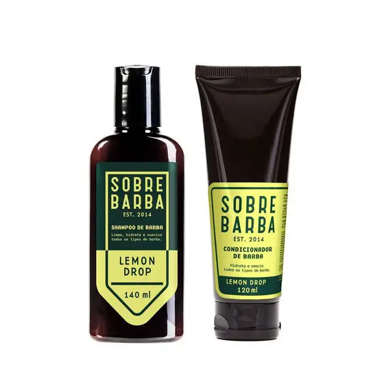 Kit Sobrebarba - Shampoo e Condicionador de Barba - Lemon Drop