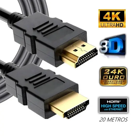 6x Cabo HDMI KAPBOM Ultra HD 4K KAP-HDMI-20M, 20 metros