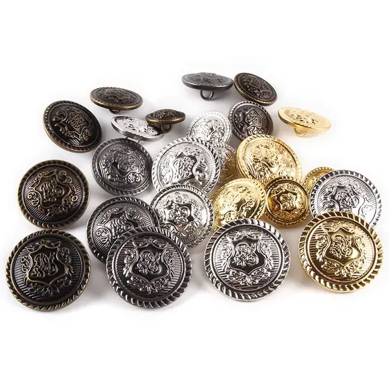 10 Peças Acessórios de Costura Artesanais de Bricolagem Acessórios de Bricolagem Botões de Vestuário Gold Retro Botões de Vestuário 20mm Botões de Casaco