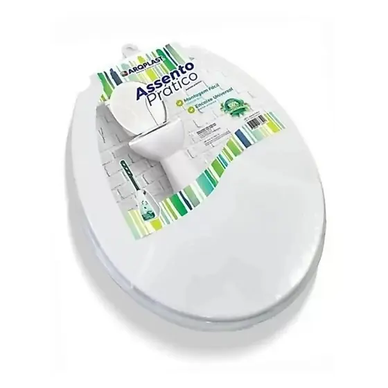 UNIVERSAL Assento Sanitário Oval Branco NÃO É ALMOFADADO Resistente - TOY 25577