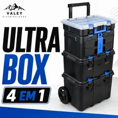 Ultra Box Organizador Modular com Rodas 4 em 1 Caixa de Ferramentas TOY 26020