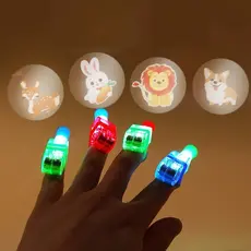 TIMEKEY Desenho Animado Infantil Luz Fofa Espaço Animal Anéis De Projeção Luminoso LED Brinquedos De Aprendizagem
