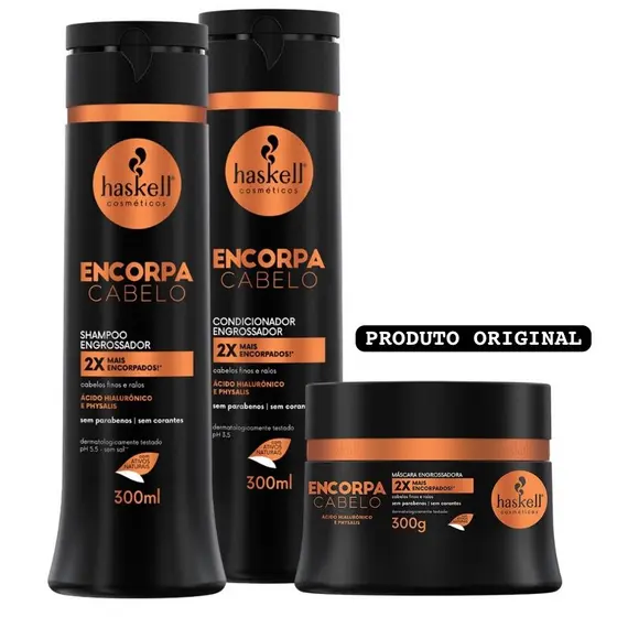 Kit 3 Itens Encorpa Cabelo Shampoo + Condicionador + Máscara - HASKELL