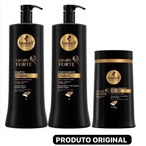 Shampoo, Condicionador 1L e Máscara Hidratação e Fortalecimento CF - Haskell