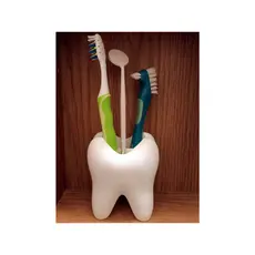 Porta Escova De Dente Formato Dente Com Divisórias | Dentista Laboratório Educação Higiene Bucal